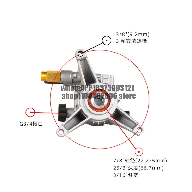 G3/4 interface vertical swashplate pump high pressure cleaner accessories pump head foreign trade export