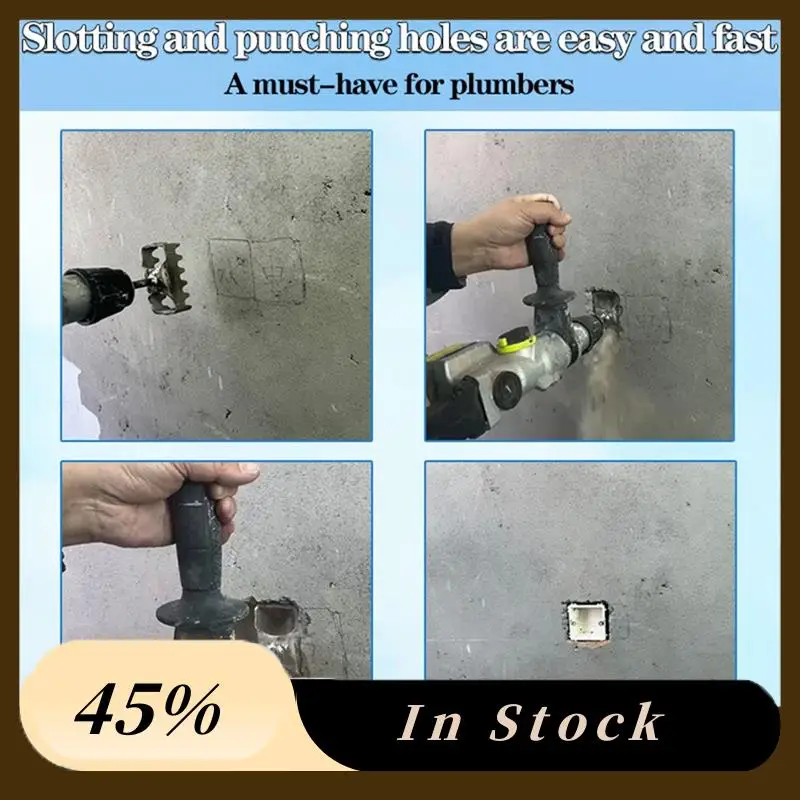A60zplumber Electrician Wall Slotting Tool Square Drill Hole Opener For Electric Hammer Socket Installation Expansionmay