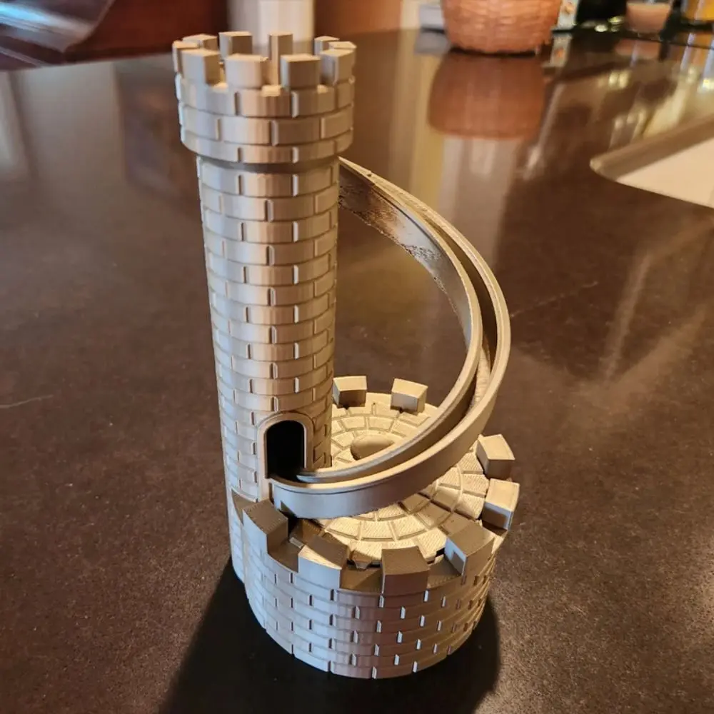 PLA Castle Slide Coin Storage Container Savings Tank Model Castle Tower Piggy Bank قابلة للفتح ثلاثية الأبعاد مطبوعة المتداول برج المال صناديق