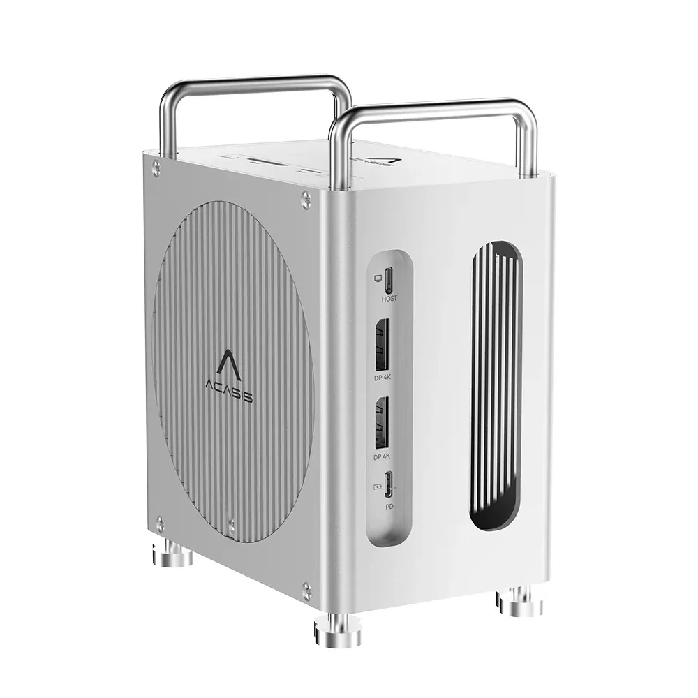 Workstation 8-in-1 Dual SSD 40Gbps Dock for Mac Mini M4/M4 Pro With 16TB M2 NVMe PCIe SSD Enclosure