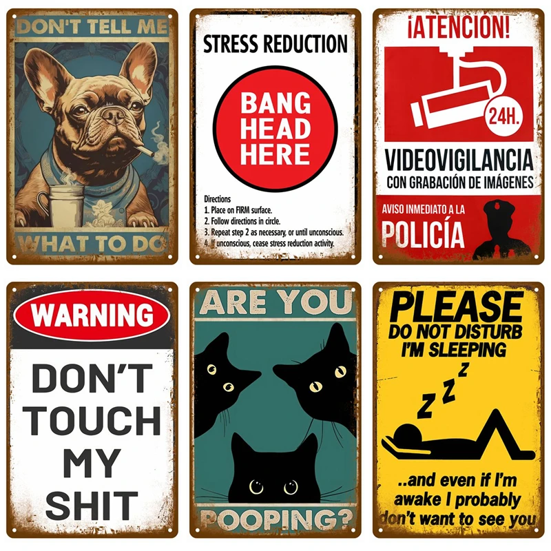 

Bedroom Metal Signs Retro Metal Plate Posters Wall Art Mural Vintage Room Decoration Home Decor Items Tin Signs Aesthetic Men