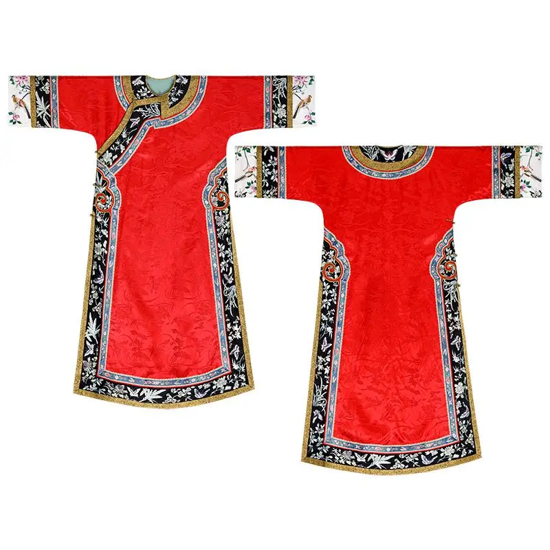 

Red Jacquard Restoration Heavy Industry Ruyi Embroidery Flag Chinese Cloak