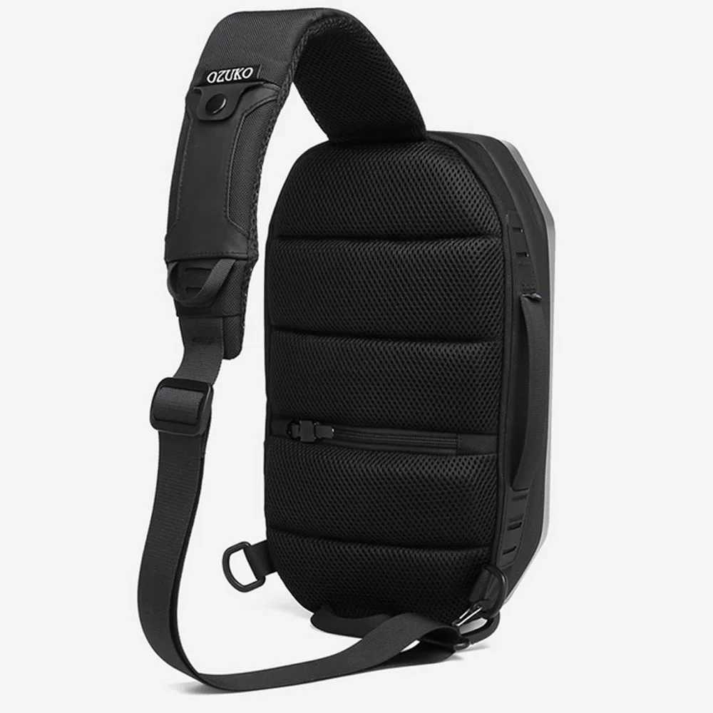 Sling Chest Bag USB Charging Port  for Men Women Waterproof  Backpack Hard Chest Back Bag Shoulder Backpack Travel