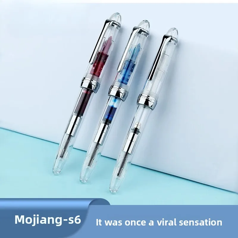 MoonMan S6 Transparent Demonstration of Injection Molding Technology Student Adult Writing Practice Color Fountain Pen Gift Box