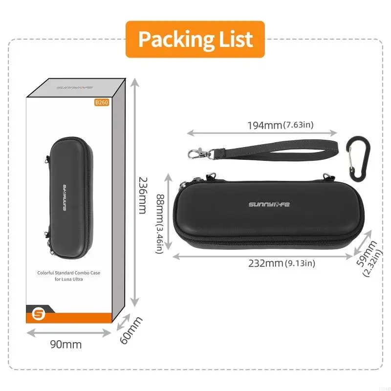Daily Use Camera Carry Shell Storage Bag with PU Outer Layer and Separate Lid Sleeve for Camera H8WD