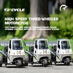 Tricycle Motorcycle LED Light High Speed Shock Absorption Wear-resistant， Remote control car RC Car Is Suitable For All Terrain