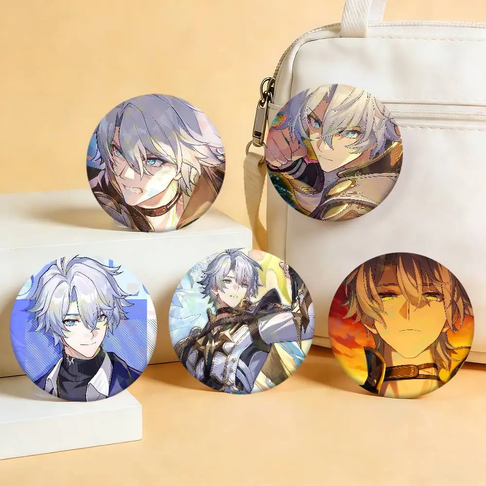 Honkai Star Phainon Rail Badges Round Laser Badge Brooch Backpack Accessories