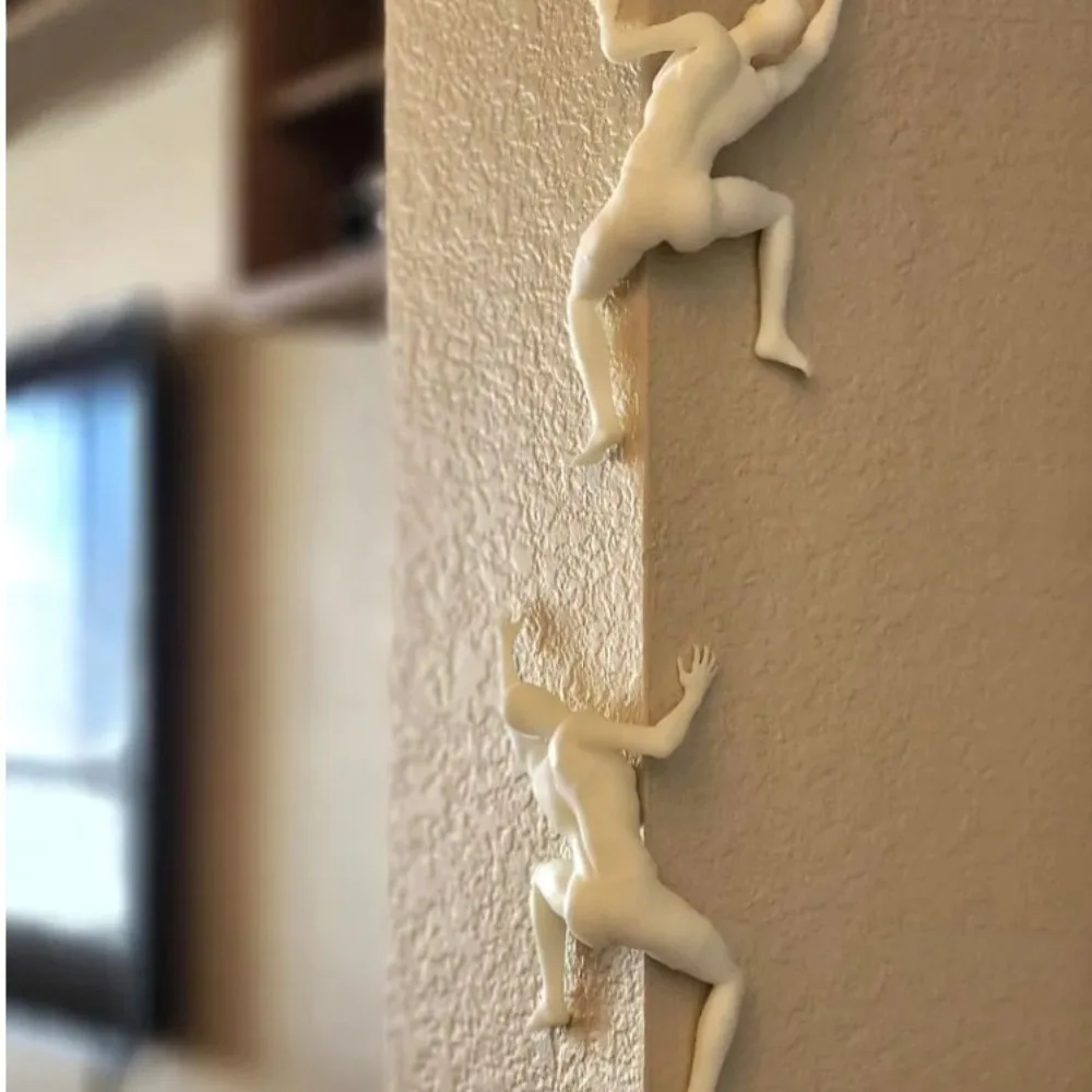 Wall Decor Climber Sculpture Wall Decor Resin Outdoor Gnome Decorations Climbing Man Sculpture Creative Climbing Man Wall Art