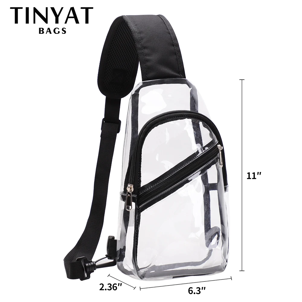 Imagem -06 - Tinyat-clear Chest Bags para Homens e Mulheres Impermeável Transparente Pvc Crossbody Bolsa Pequeno Lazer Bolsa de Ombro Telefone Sling Bags