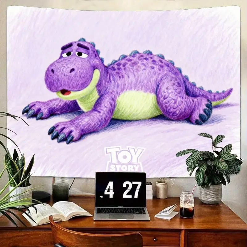 

1 шт. Disney Pixar Toy Story Rex Фиолетовый гобелен с динозавром, анимированное настенное искусство для детской комнаты, декор для спальни для мальчиков и девочек, подарок фаната фильма P