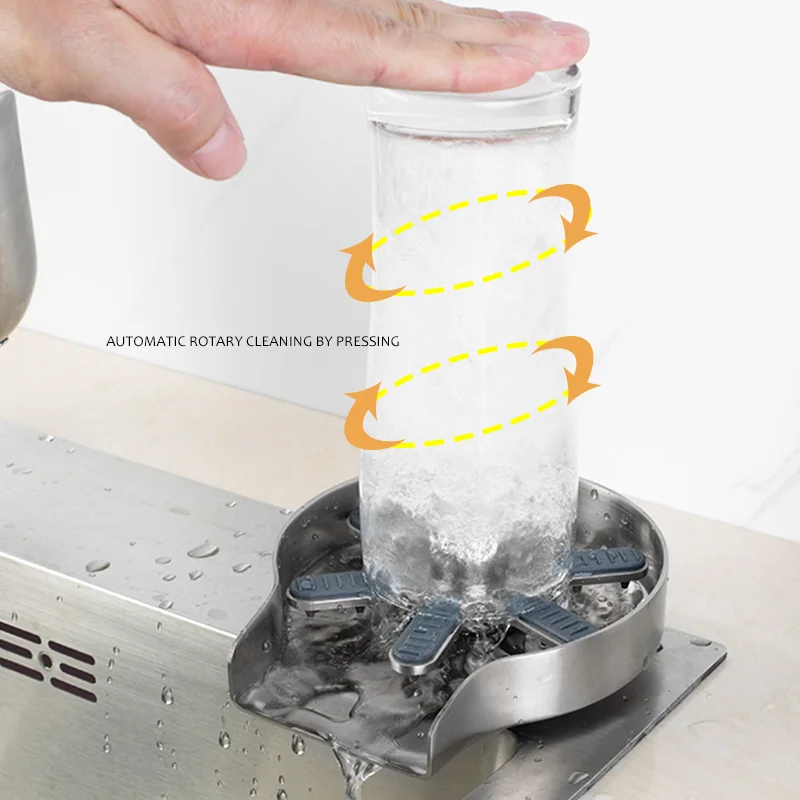 Imagem -02 - Rotativo Automático Glass Washer 360 ° Jet Nozzle Enxaguar para Cozinha Sink Bar Alta Pressão Lavadora de Vidro Aço Inoxidável