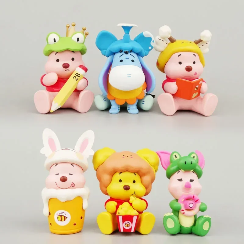 

6pcs/Set Disney Anime Winnie The Pooh Eeyore Piglet Action Figure Version Pvc Model Toys Decoration Birthday Gift