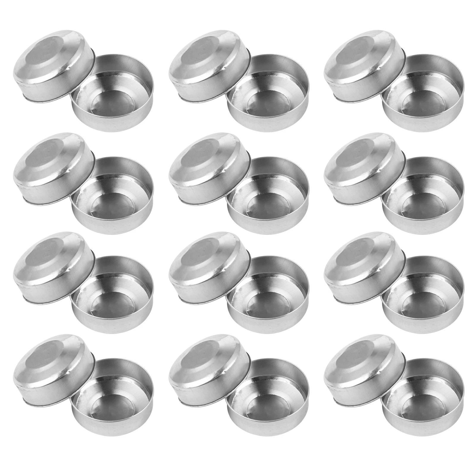 

100pcs Aluminum Tea Light Boxes Empty Wax Cups Silver Tealight Vessels Lids Heat Resistant Practical Needs Making