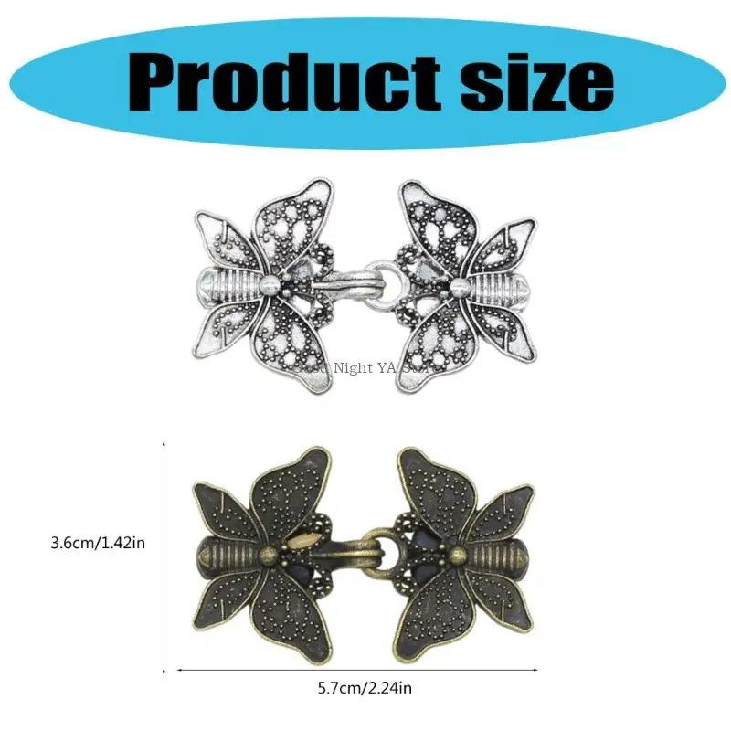 Butterfly Pattern Shirt Dress Clips Retro Collar Brooches Clasp for Ladies Fashion Accessories