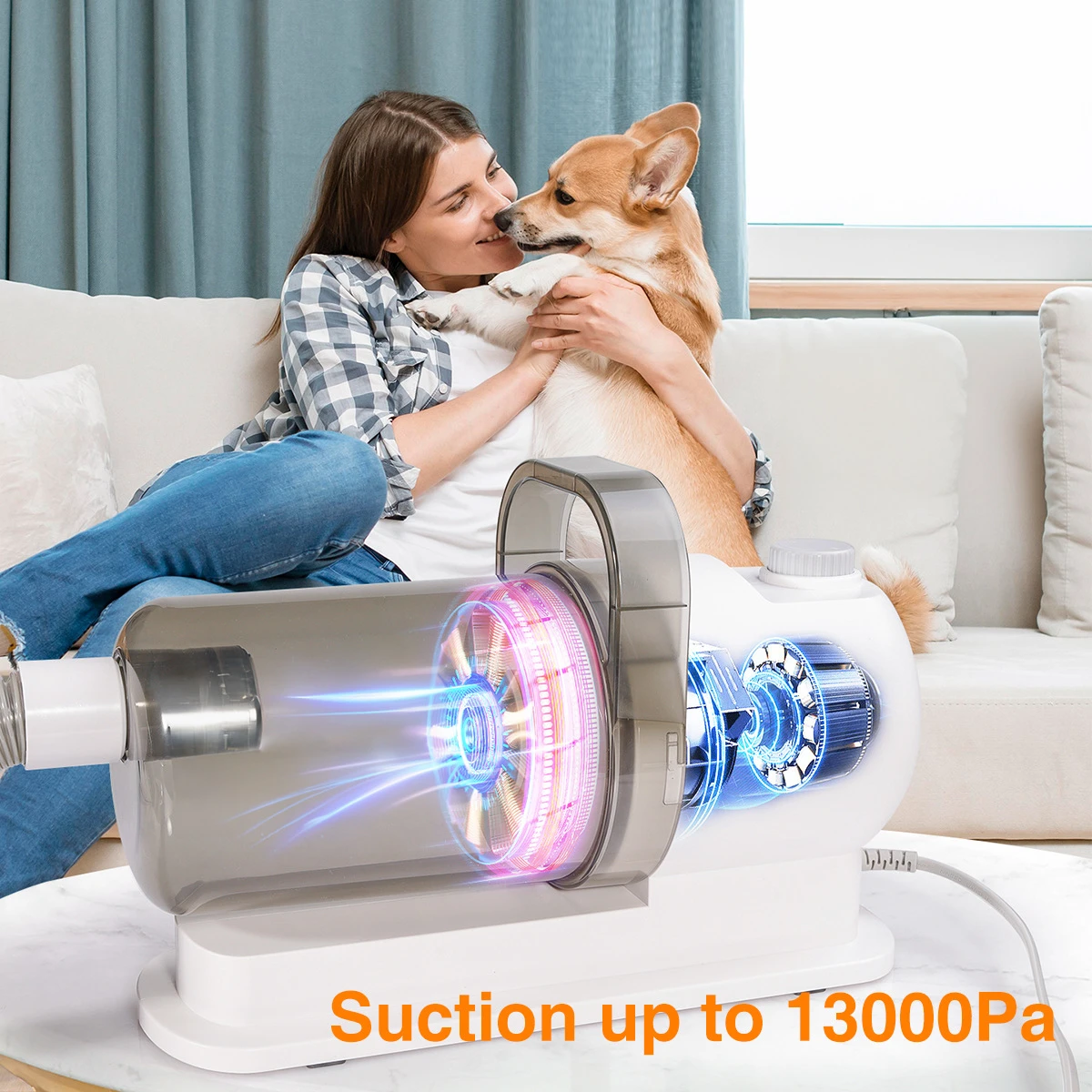 1Set Pet Suction Shearing All-in-one Machine 2.5L 13000Pa Large Suction 65dB Low Noise Pet Cat Dog Hair Vacuum Cleaner Trimmer