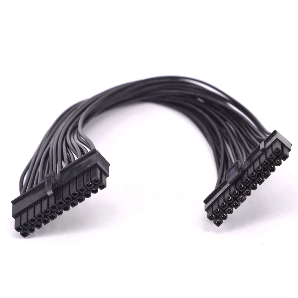 ATX 24Pin to 20+4Pin 20Pin Power Supply Cable PSU Power 24Pin to 24Pin Male To Male Port Adapter Converter Motherboar Cable18AWG