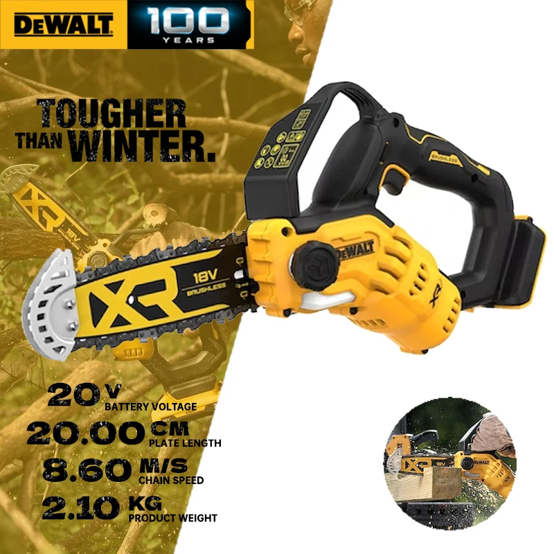 Dewalt-cordless Handheld Chain Saw Poda Serra Carpintaria Chainsaw Jardim Ferramenta de Corte 20v Dcmps520 Dcmps520n