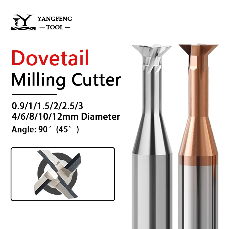 

1pc Dovetail Milling Cutter 45 Degree 0.9mm-12mm Tungsten Carbide Chamfer End Mill 4mm Shank CNC Metal Machining Tool