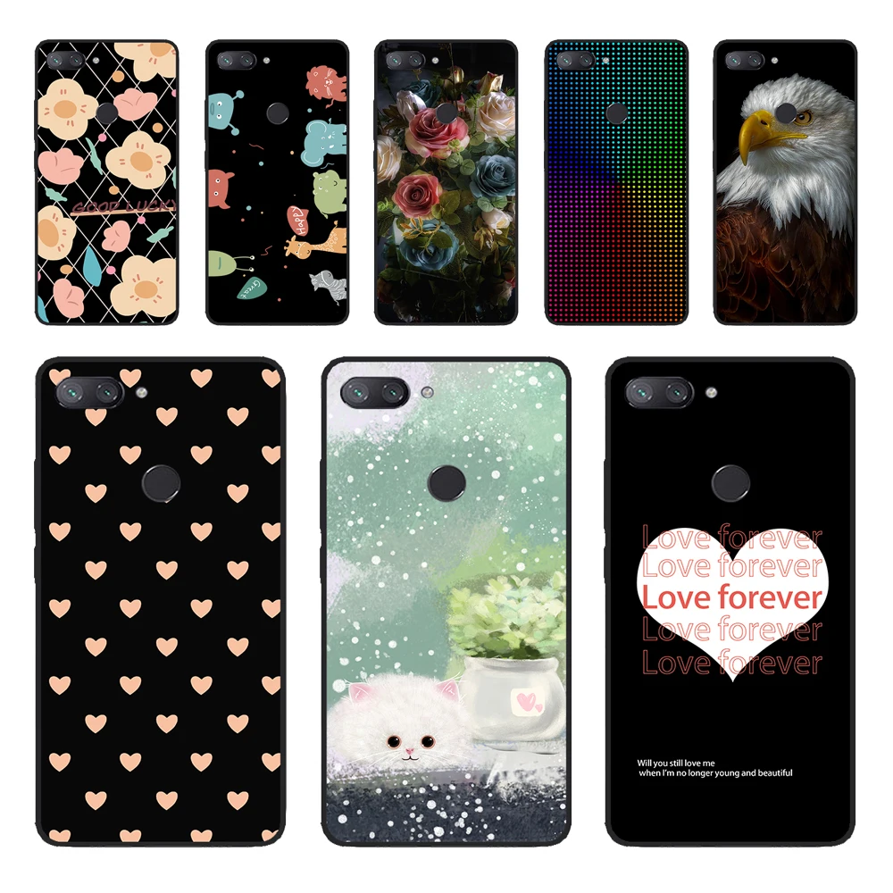 Soft Case For Xiaomi Mi 8 / Mi8 Pro / 8Lite Cover Cute Silicone Soft Black Covers for Xiaomi MI 8 Lite / 8SE SE Shockproof Capa