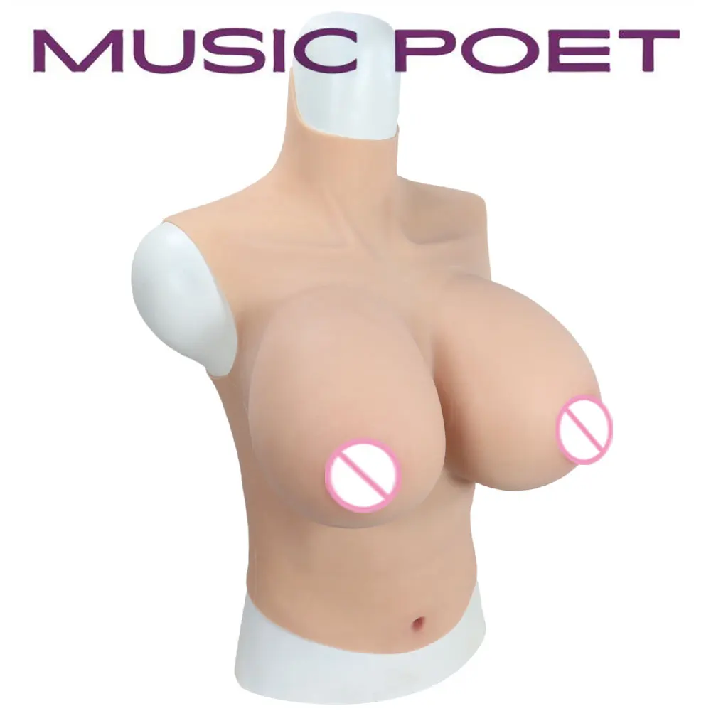 MUSIC POET Large Silicone Breast Forms I K Cup For Crossdresser Realistic Fake Boobs Transvestite Artifical Huge Chest