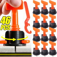 46pcs Floor Tile Leveling System Clips Spacers Porcelain Ceramic Leveler Kits For Tile Laying Wall Fixing Construction Tools