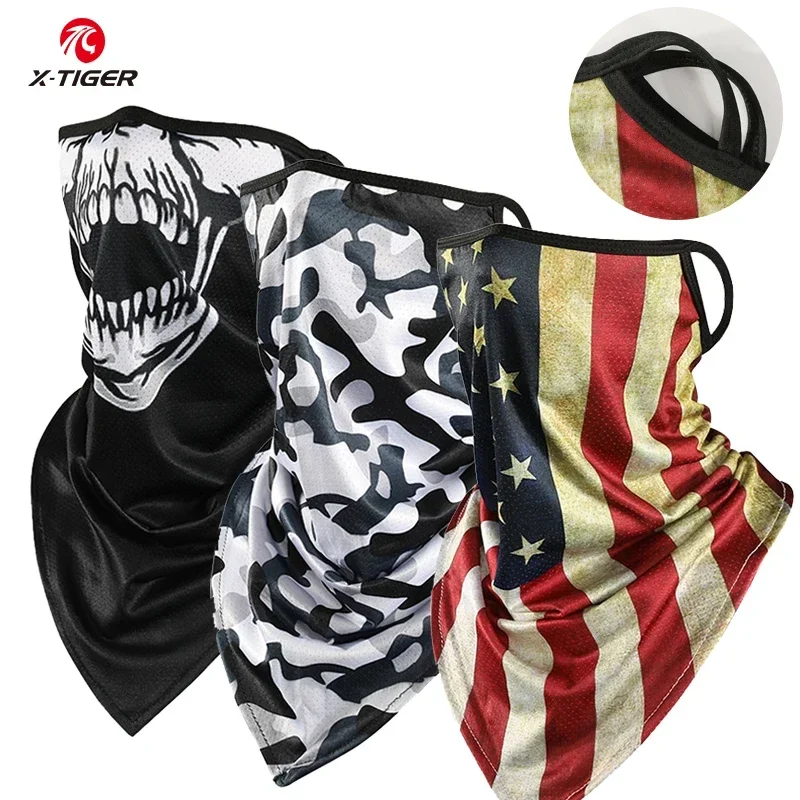 X-TIGER Scarf Summer Ice Silk Cycling Face Cover Breathable Men Women Sacrves Bandana Sun Protection Running Cycling Headwear