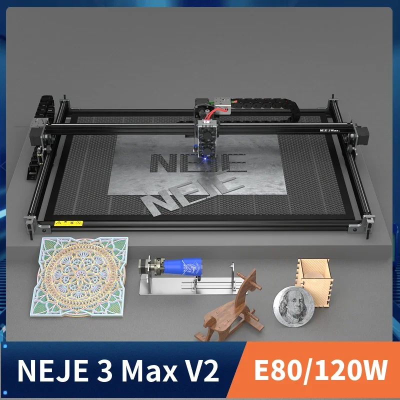 NEJE 3 Max V2 E40/E80 Laser Engraving Cutting Machine Woodwork Tool Business Machine Air Assist Laser CNC Router Laser Engraver