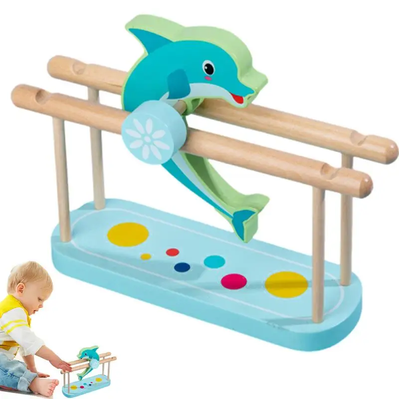 

Circus Toys Wooden Spin Circus Clown & Dolphin Toy Imaginative Play Montessori-Approved Travel Toy For Kids