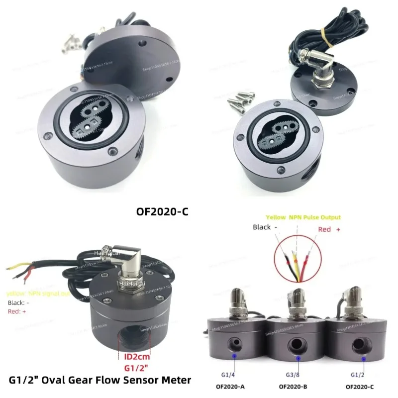Oil Diesel Fuel Oval Gear Flow Meter Sensor: 0.5-250L/min, 24Vdc Pulse Output, for Consumption Monitoring