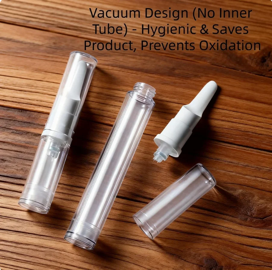 Foundation Refillable Vacuum Pen - Airless Pump Travel Bottles for Liquid Foundation, Lotion & Eye Cream, Portable Mini Sample S