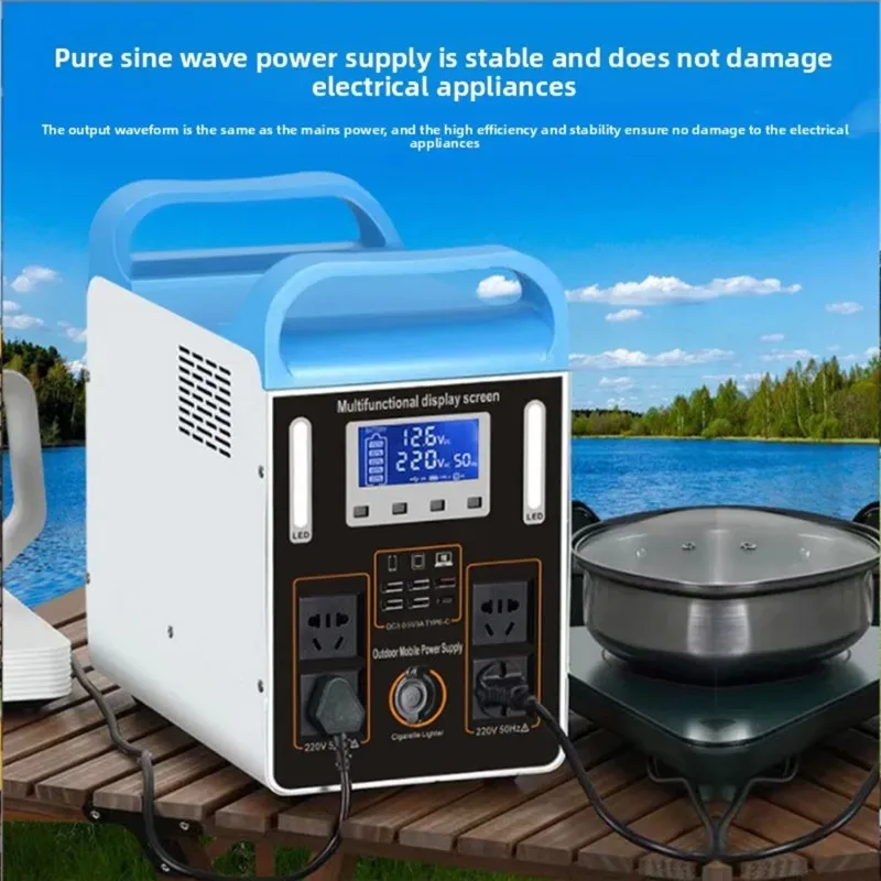 220V 600W solar generator, LiFePO4 battery, pure sine wave source for outdoor camping and home backup portable power supply