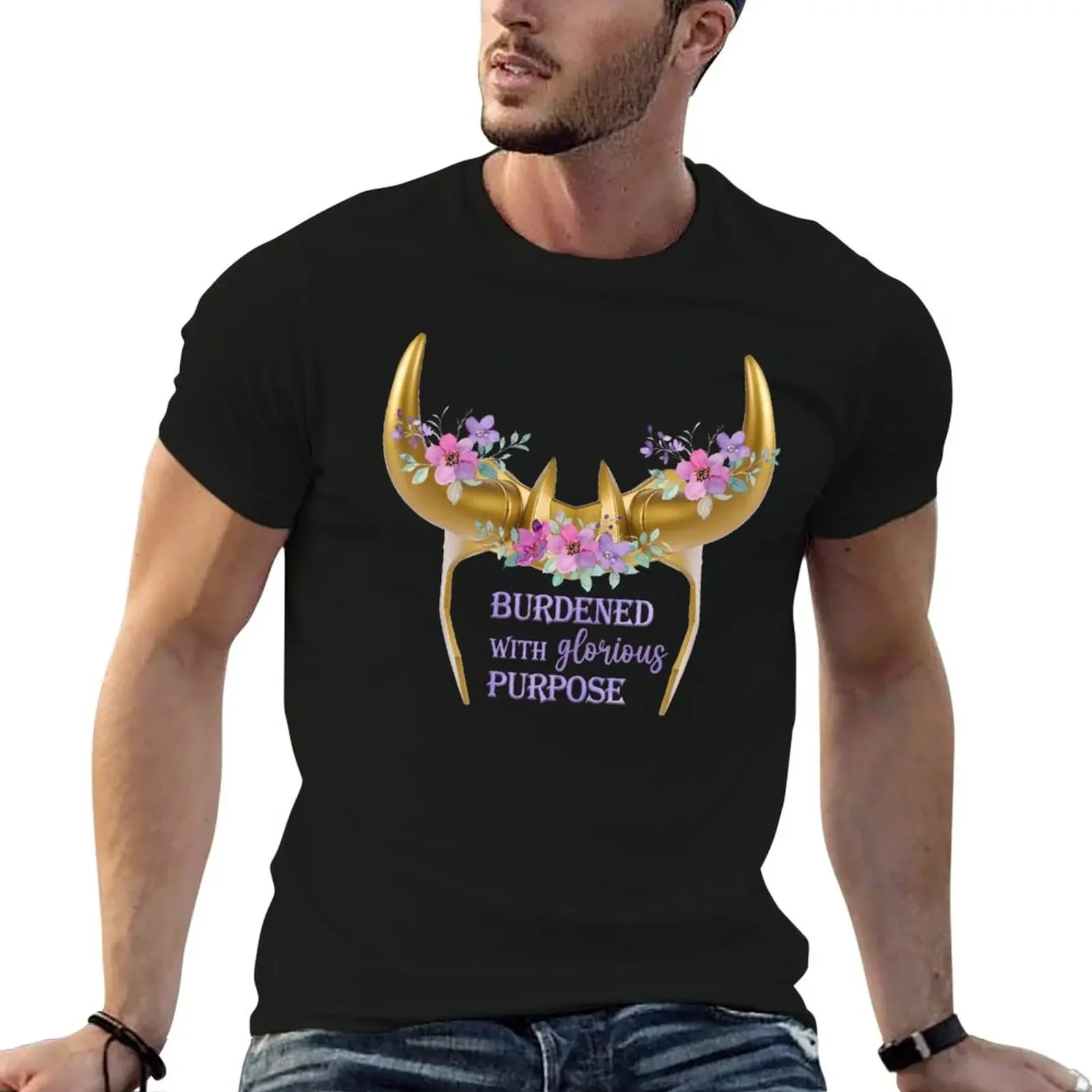 Burdened with Glorious Purpose Floral T-Shirt oversized t shirt man t shirt funny t shirts for men