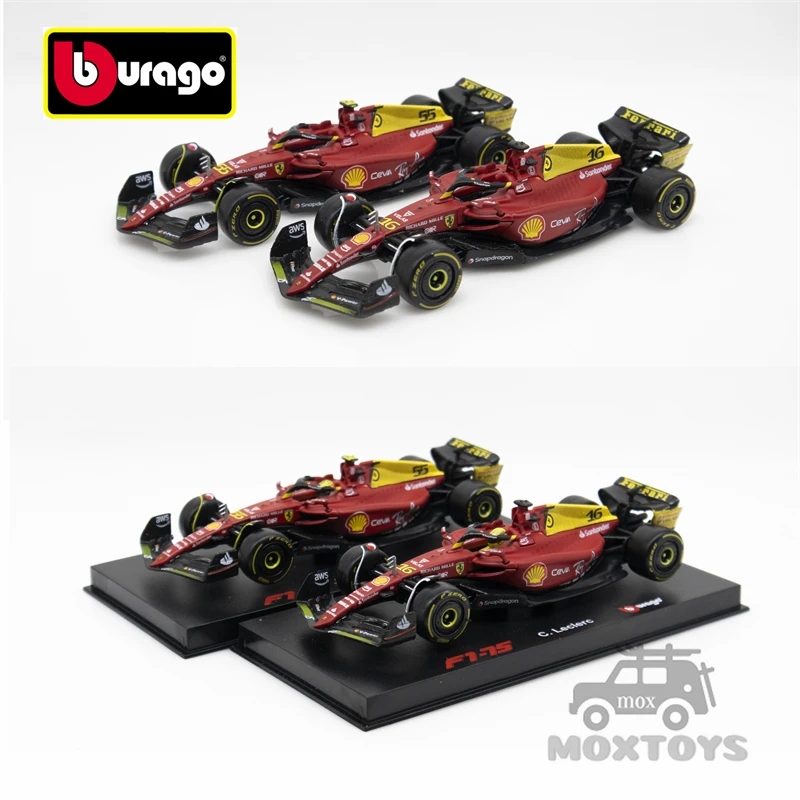 Bburago 1:43 F1 2022 SF-75 #55 C.Saniz /#16 C.Leclerc 75th Anniv Diecast Model Car