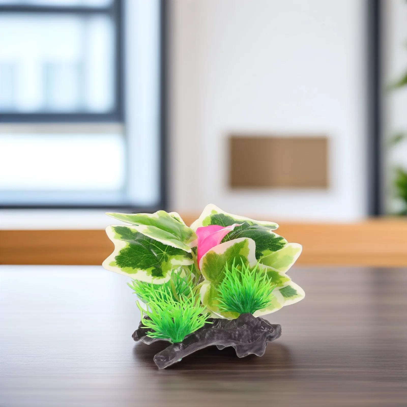 

Artificial Pine Bonsai Plants for Fish Tank Decoration White Sweet Potato Leaves Fake Aquarium Plant Accessories Aquatic Decor