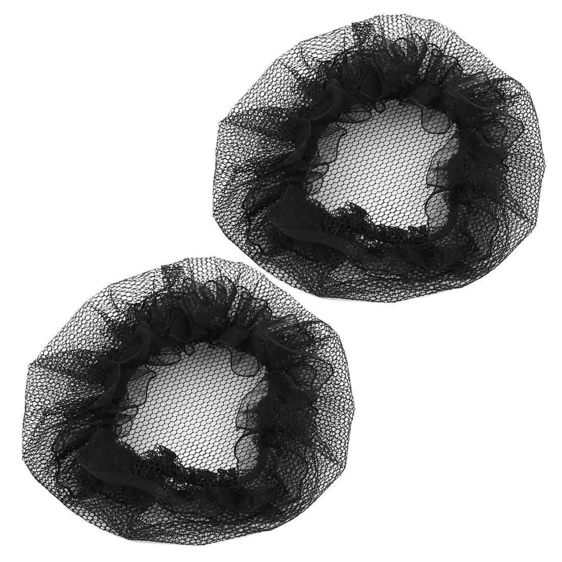 Nylon Malha Hairnet para Mulheres, Stretchy Ballet Bun, Capas de Cabelo, Preto, Mulher, 2 pcs