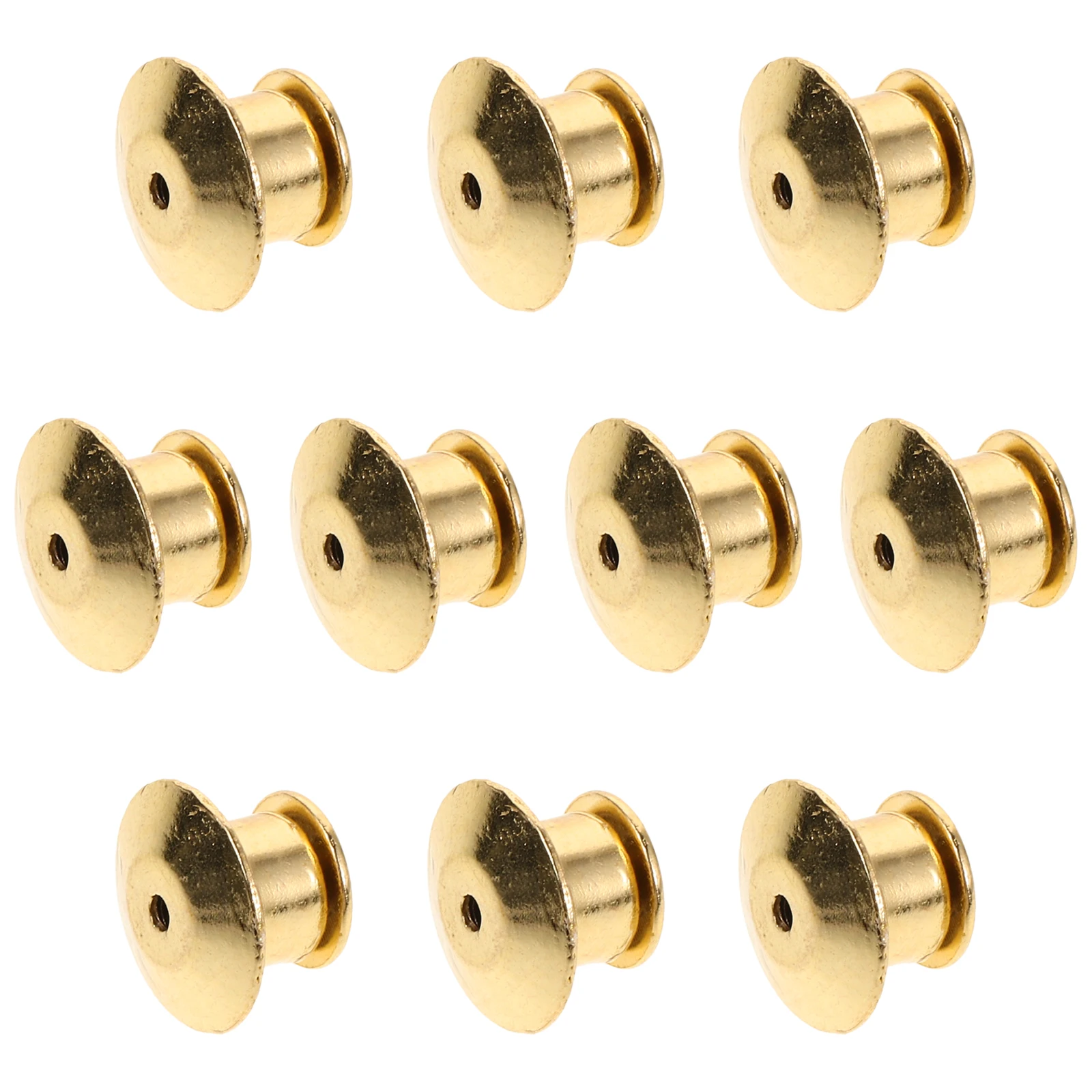 

10pcs Metal Flat Locking Pin Golden Enamel Backs Brooch Buttons Secure Fastener Clasp Pin Locks Safety Coupler Jewelry