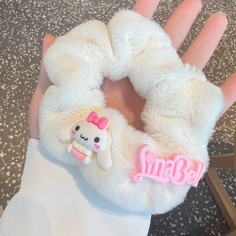 Cinnamoroll Sanrio Plush Cute Large Intestine Hair Tie Student Versatile Headband Small Fresh Rubber Band Headwear for Women