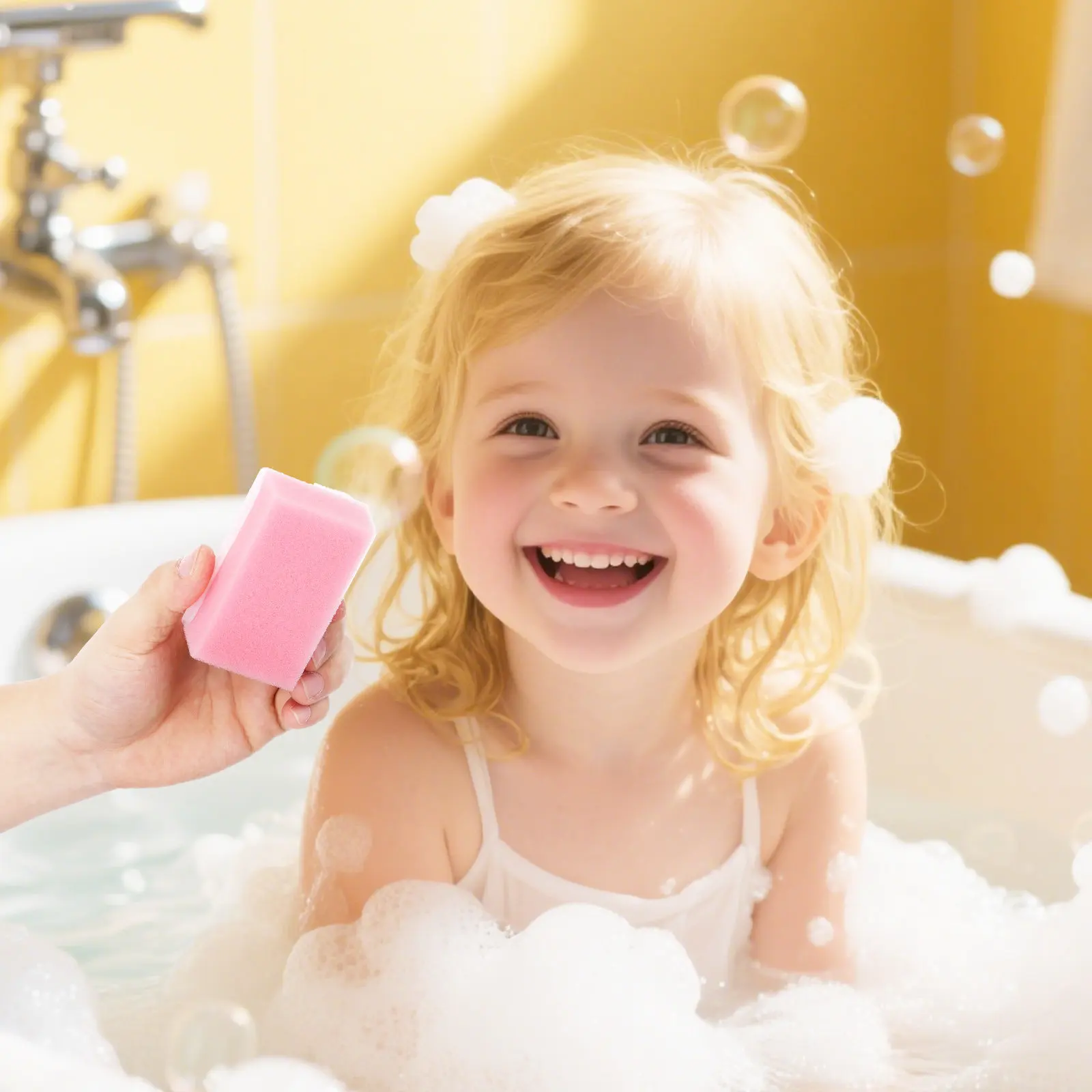 5pcs Touch Training Sponge Brush For Bath, Soft Hair Clean Scalp Scrubber, Cradle Bath Accessories