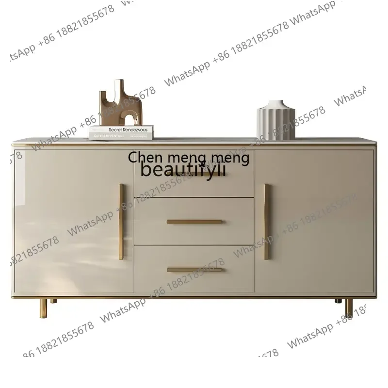 cc1820Light Luxury Entrance Cabinet Italian Stone Plate Sideboard Cabinet Living Room Storage Decoration All-in-One Cabinet Hou