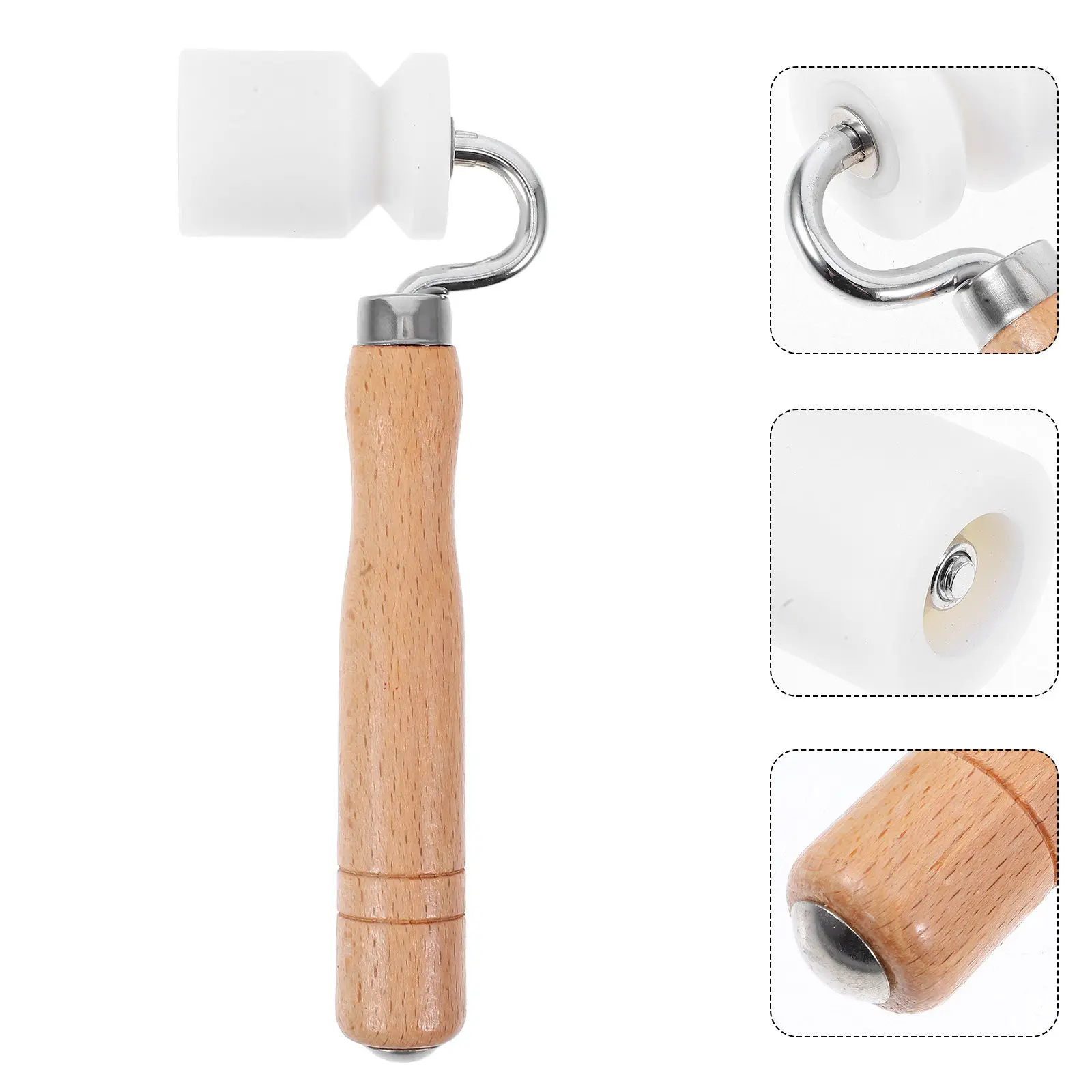 Wallpaper Seam Roller Tool Heavy Duty Bearing Beech Wood Handle Seamless Joint Smoothing Corner Flat Surface Drywall