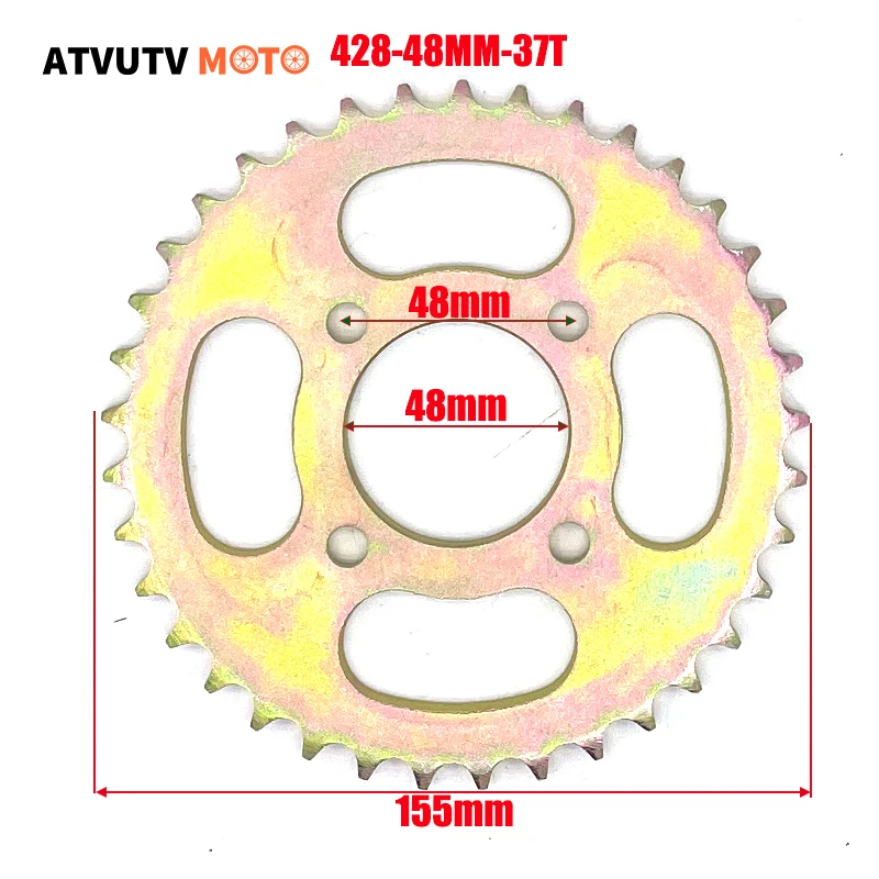 

Rear Sprocket 428 37T 48mm 37 Tooth Chain With 104L For Chinese ATV Quad Pit Dirt Bike Motorcycle Scooter Moped