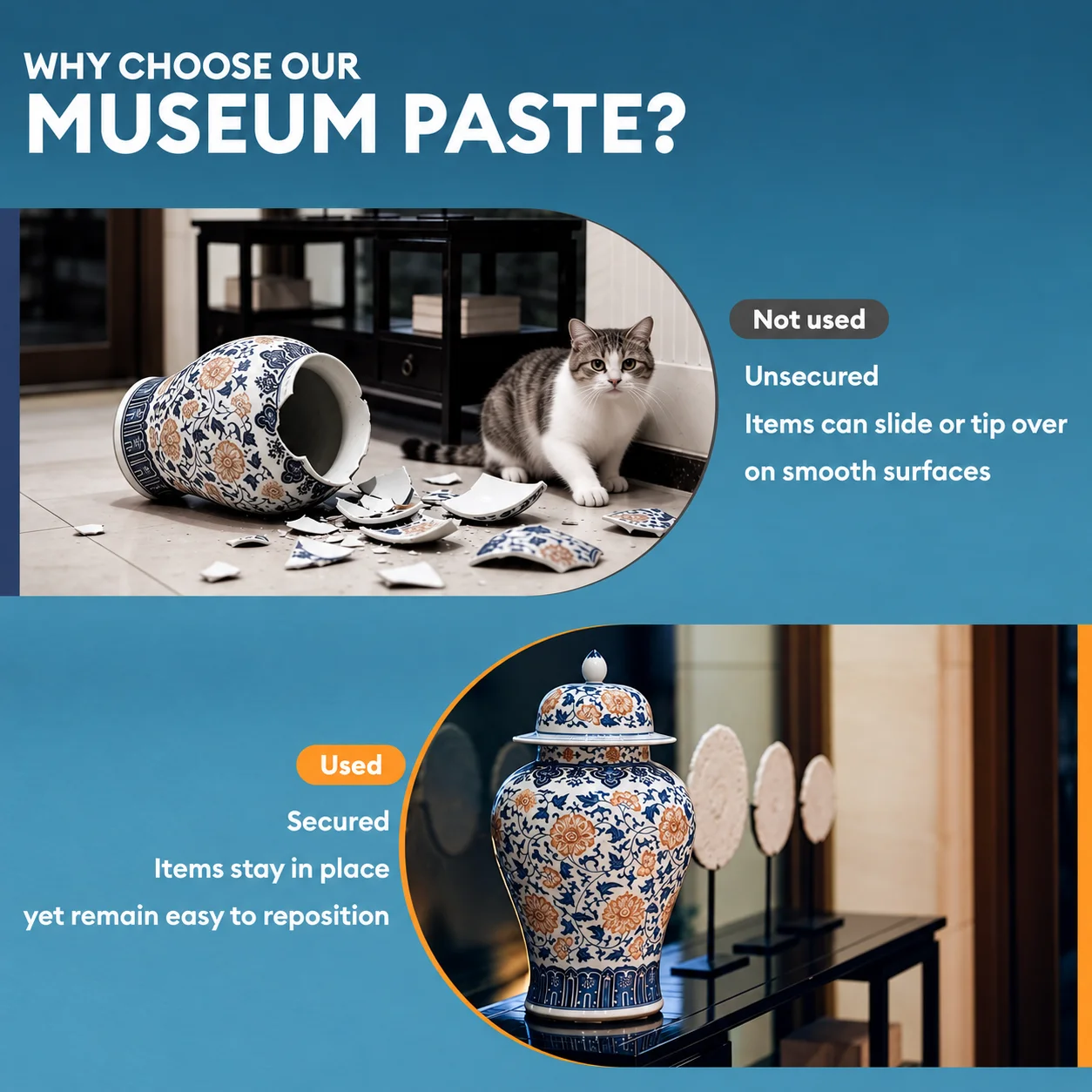 Clear Exhibit Gel Clear Removable Adhesive Glue Museum Wax for Antiques Glass Ceramics Figures Decorations Conservation Art