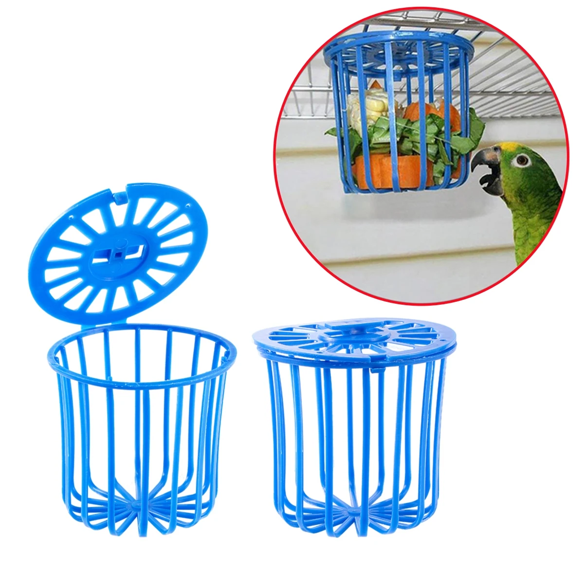 1/5Pcs Birds Fruit Vegetable Hanging Basket Parrot Cage Bird Floc Nest Breeding Hemp Silk Basket Birds Feeding Raising Supplies view 2