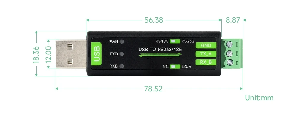 USB\'den RS232/RS485\'e Evrensel Seri İletişim Dönüştürücü FT232RNL Çip Çözümü