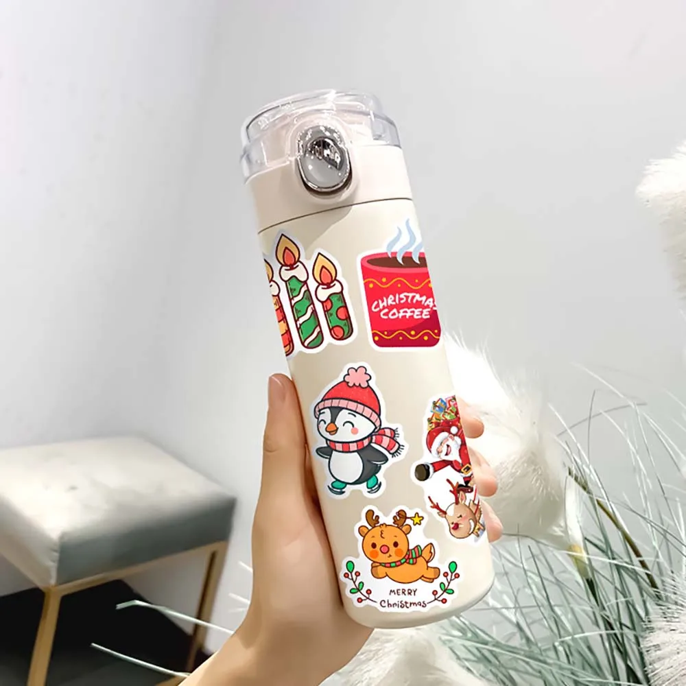 10/50 Pcs Christmas DIY Cartoon Graffiti Waterproof Stickers Bicycle Backpack Suitcase Phone Case Children Toy Decoration Decals