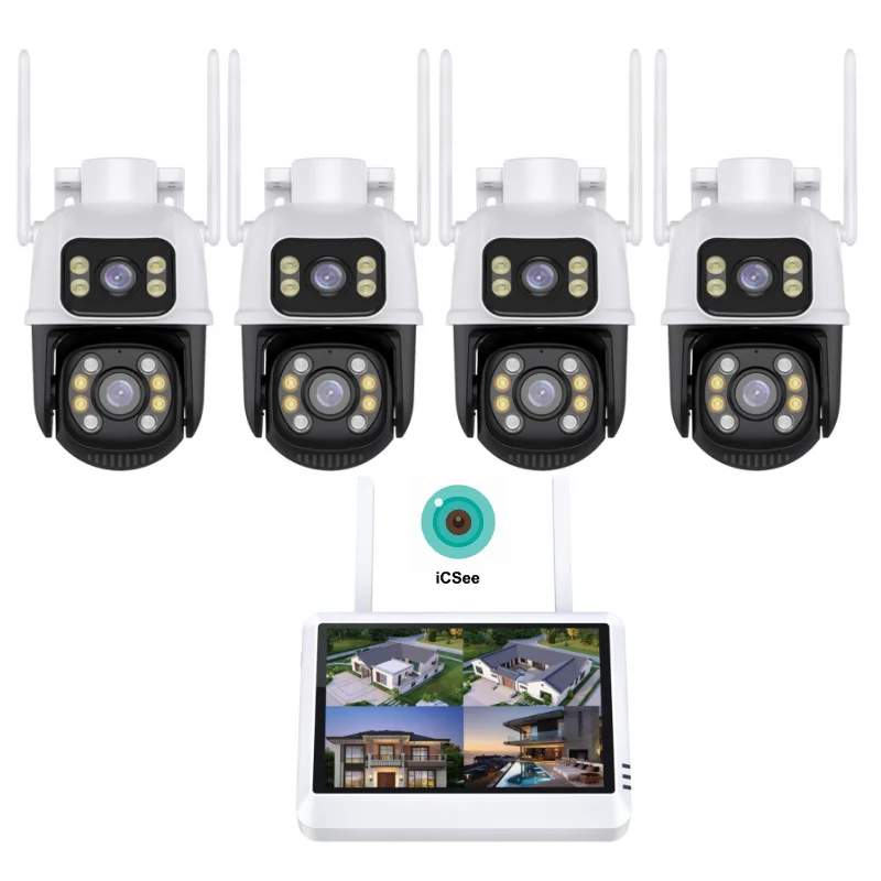 

8CH 6MP NVR 7-inch LCD Wireless Home Security Camera System With Night Vision Two-Way Audio PTZ WiFi Cloud & SD Card