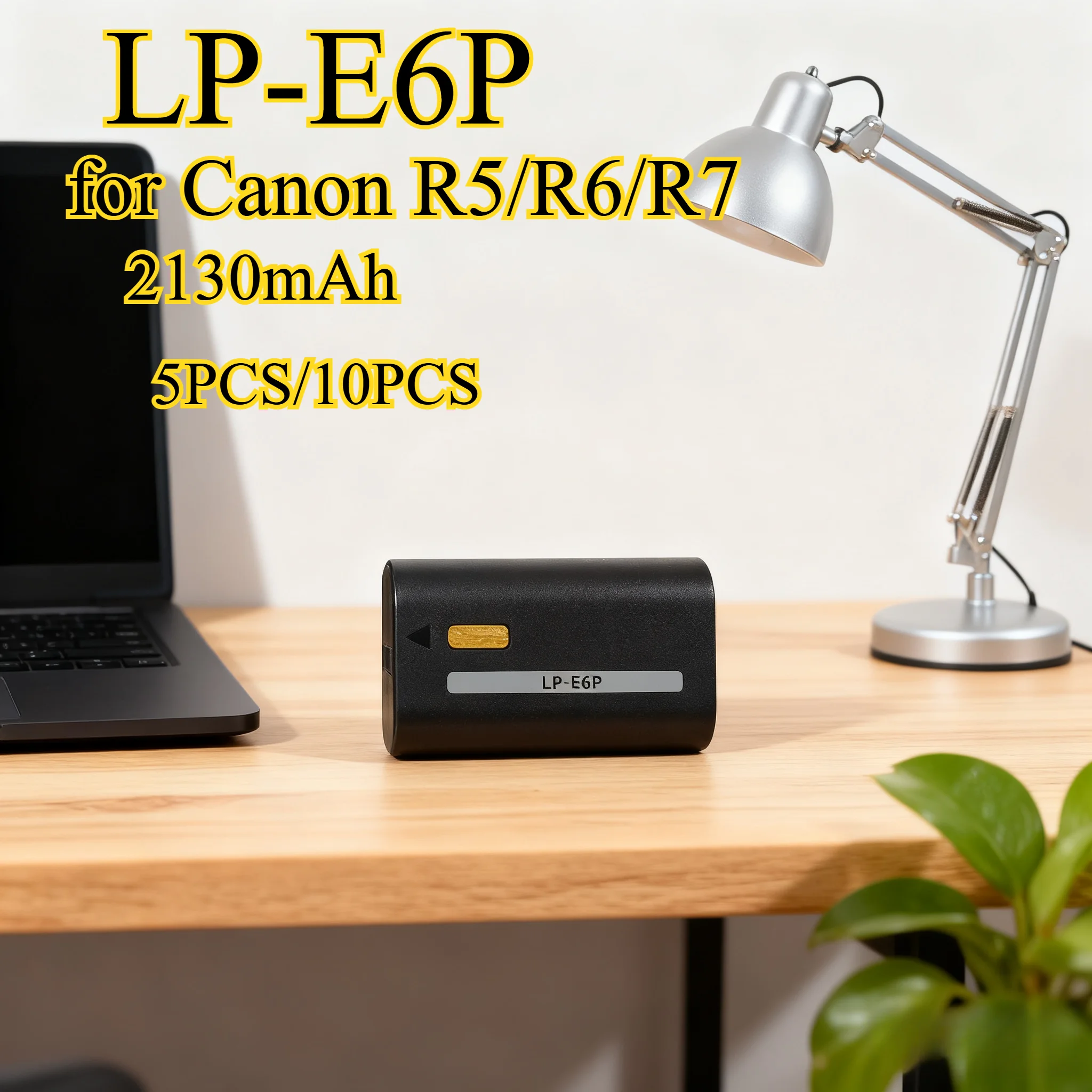 5 قطعة/10 قطعة 2130 مللي أمبير LP-E6P استبدال البطارية لكانون R5/R6/R7 DSLR-حزمة طاقة ليثيوم أيون عالية السعة مفككة بالكامل