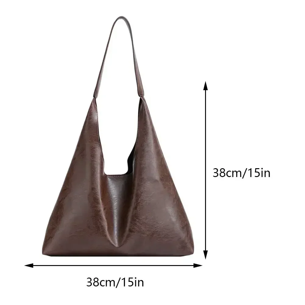 Luxury Fashion Soft Leather Handbags Women Brown Large Capacity Hand Bags Shopping Tote Female Casual Shoulder Bag Purse