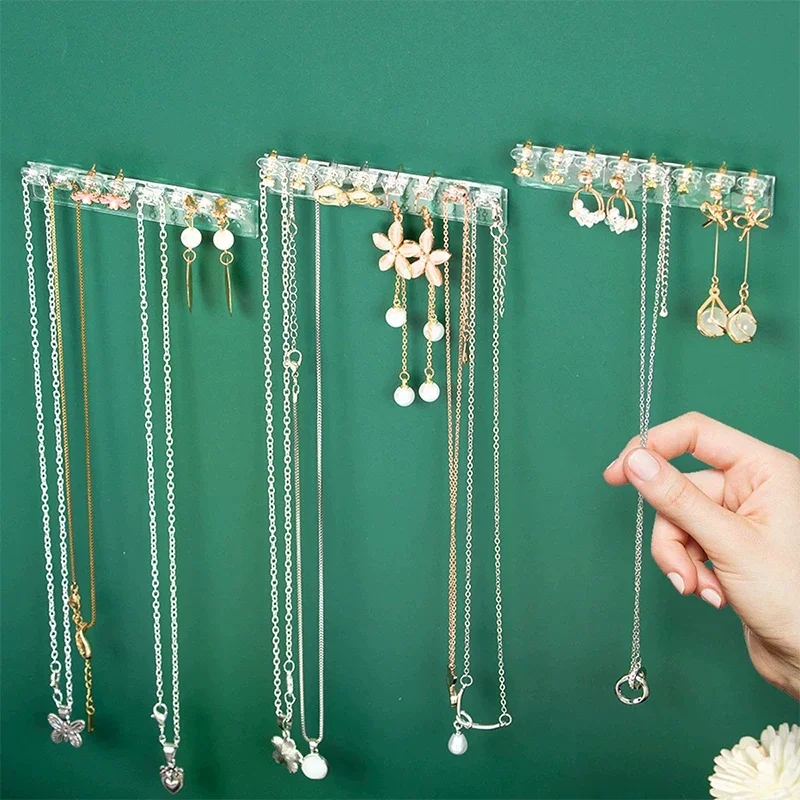 Space-Saving Multi-Functional Jewelry Organizer, Necklace Holder Wall Mounted 3/6Pcs Self-Adhesive Necklace Organizer