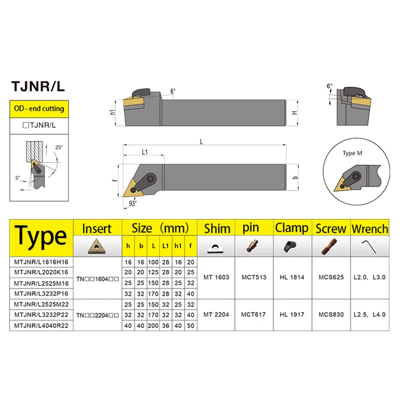 KaKarot  External Turning Tool MTJNR2020 MTJNR1616 MTJNR2525 MTJNR3232 Tool Holder TNMG Carbide Insert Lathe Cutting Tools 1Set